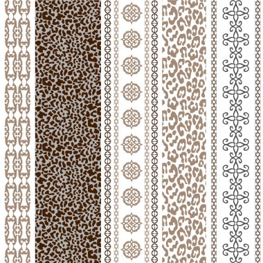 Sorunsuz duvar kağıdı fantezi etnik motifleri ve hayvan yazdırma.