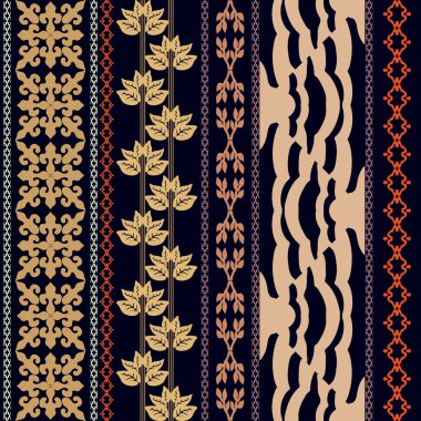 Boho tarzı lüks duvar kağıdı. Geometrik süsler seti, şam sınır, yaprak şerit, zebra deseni.