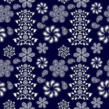 Boho stil seamless modeli bitkisel motifler ile.