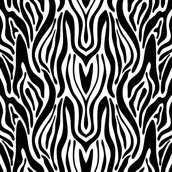 Exotisk Art déco-mönster med zebra motiv och optisk illusion effekt. — Stock vektor