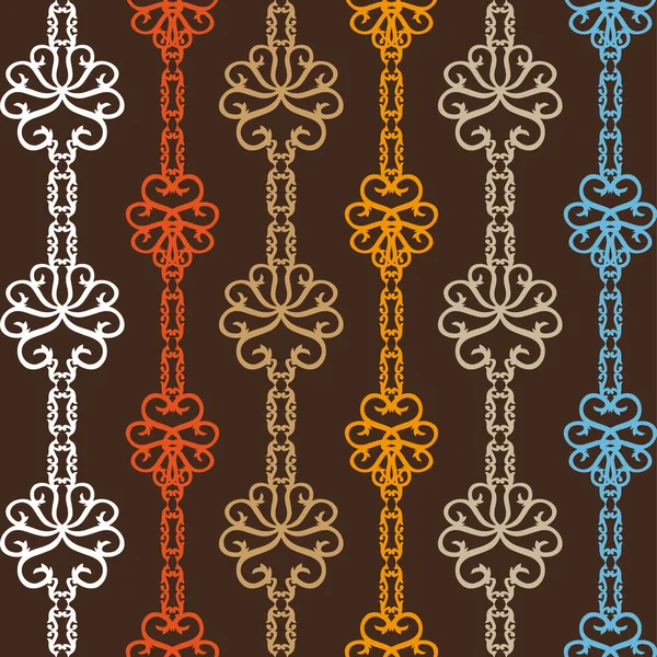 Fondo de pantalla de seda sin costuras vintage con motivos étnicos. Fantasía patrón floral . — Vector de stock