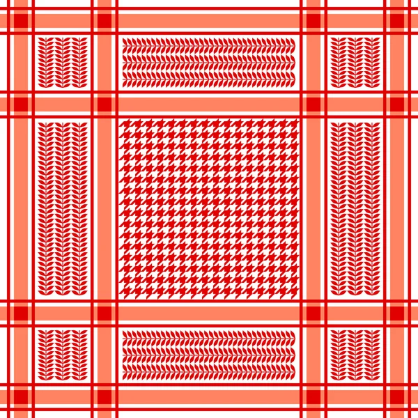 Modèle vectoriel carré keffiyeh avec trois types de motif géométrique . — Image vectorielle