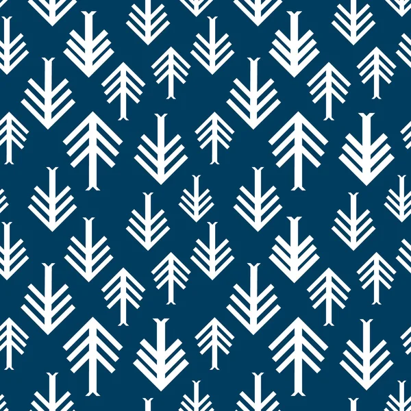 Humor de primavera. Patrón geométrico moderno sin costura. Inspirado en las artes de los indios americanos. Firs, flechas, zig zag fondo . — Vector de stock