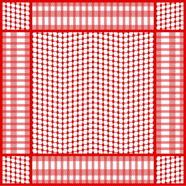 Motif vectoriel carré keffiyeh avec motif géométrique fantaisie . — Image vectorielle