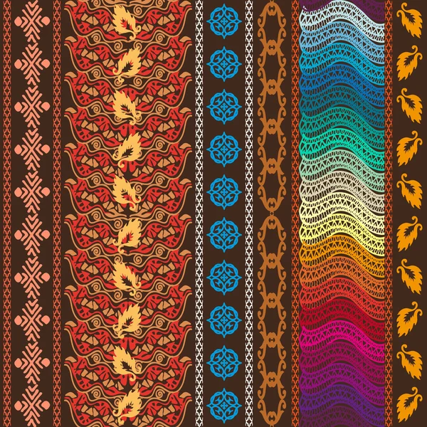 Patrón bohemio colorido con motivos de artes aborígenes . — Vector de stock