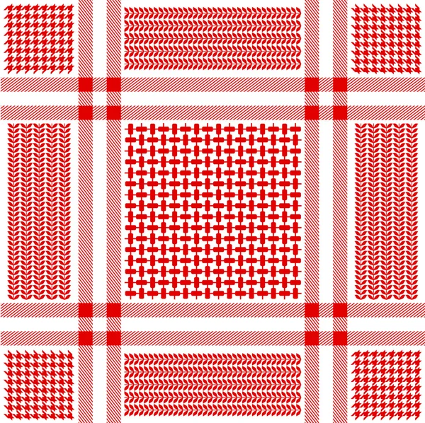 Kwadraat keffiyeh vector patroon met geometrische motieven. — Stockvector