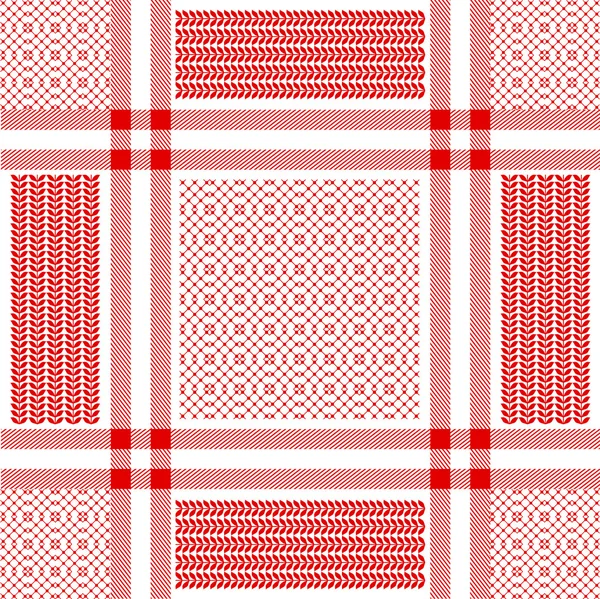 Motif vectoriel carré keffiyeh avec motifs géométriques . — Image vectorielle