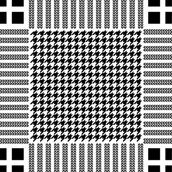 Quadratisches Keffiyeh-Vektormuster mit geometrischen Motiven. — Stockvektor