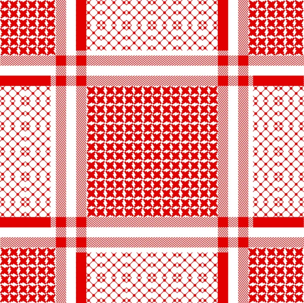 Patrón vectorial keffiyeh cuadrado con motivos geométricos . — Vector de stock