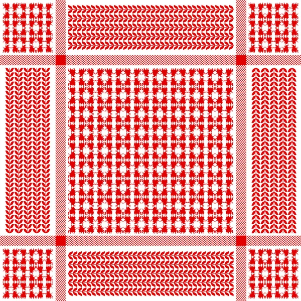 Patrón vectorial keffiyeh cuadrado con motivos geométricos . — Vector de stock