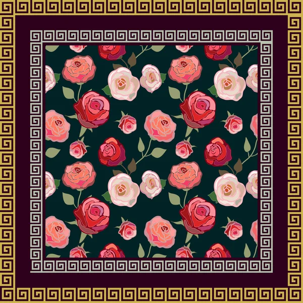 Jardin fleuri de roses de printemps . — Image vectorielle