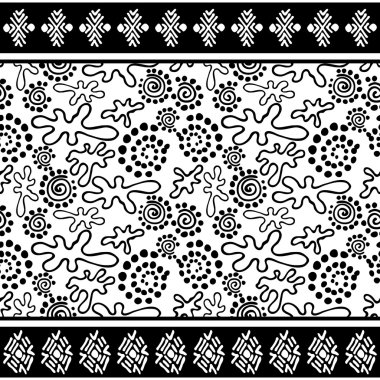 Boho stil seamless modeli. Avustralya Aborjin sanat motifleri.