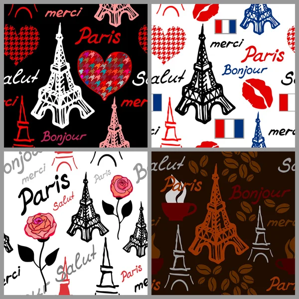 Paris seamless pattern. — Stock Vector