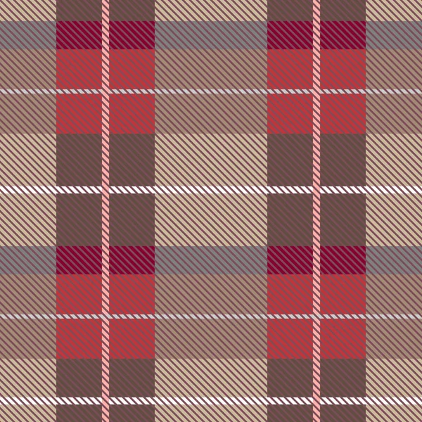 Creatieve bruin geruit plaid. Naadloze patroon met strepen en diagonale arcering. — Stockvector