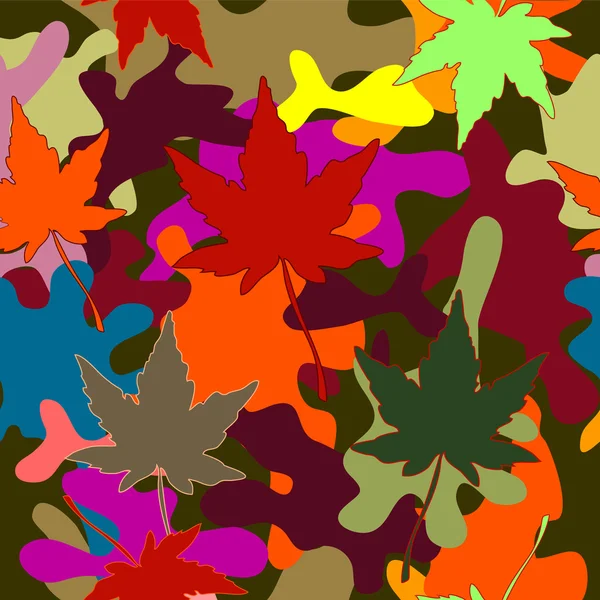 Women camouflage seamless pattern with Japanese maple leaves. Royalty Free Stock Vectors