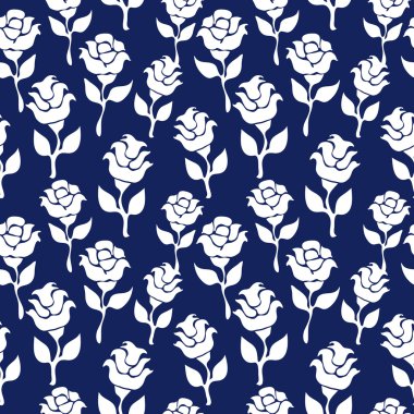 Bahar bahçe çiçek açmış. Dikişsiz vintage desen ile el çizilmiş güller. 