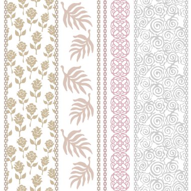 Çiçek motifli bohem kenarlık kümesi.