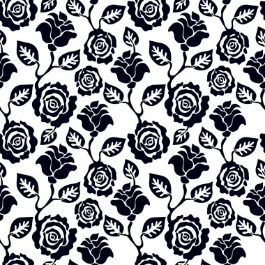 Gül desenli kusursuz çiçek deseni