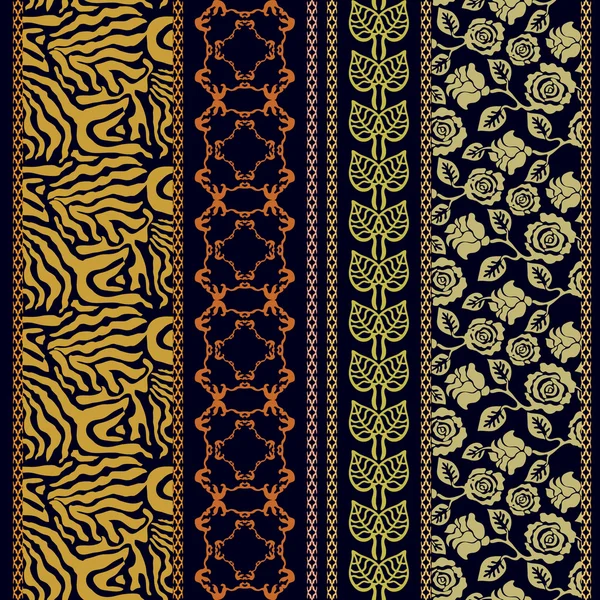Papel de parede de seda com padrão sem costura — Vetor de Stock