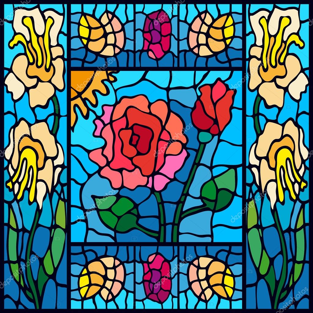 Art Nouveau Stained Glass Window Stock Vector Image By C Svetlanakononova