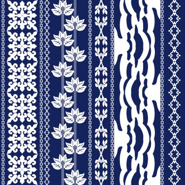 Dantel bohem sorunsuz kenarlık kümesi. Boho stil Seamless Modeli. 