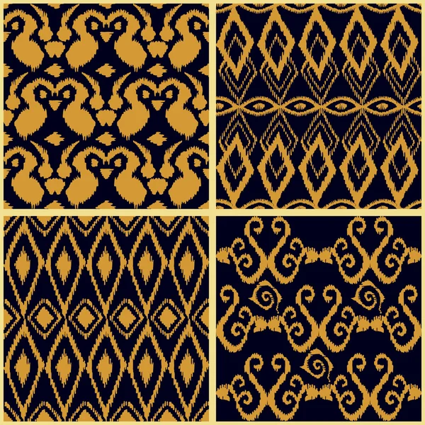 Patrón ikat brillante. Motivos africanos, árabes, indios e indonesios . — Vector de stock