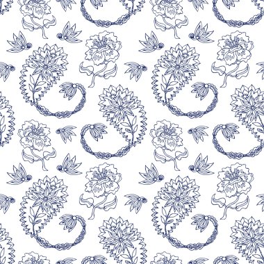 Bohem seamless modeli. Bitkisel motifler ile yazdırma. 