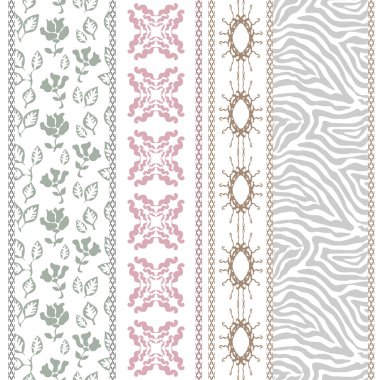 Bohem motifleri ile zengin retro dantel kenarlık kümesi.