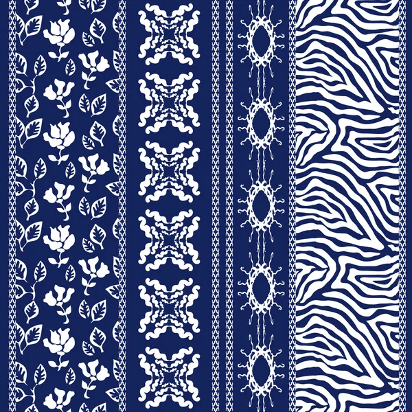 Bohemian nahtlose Muster. Print mit floralen Motiven. — Stockvektor