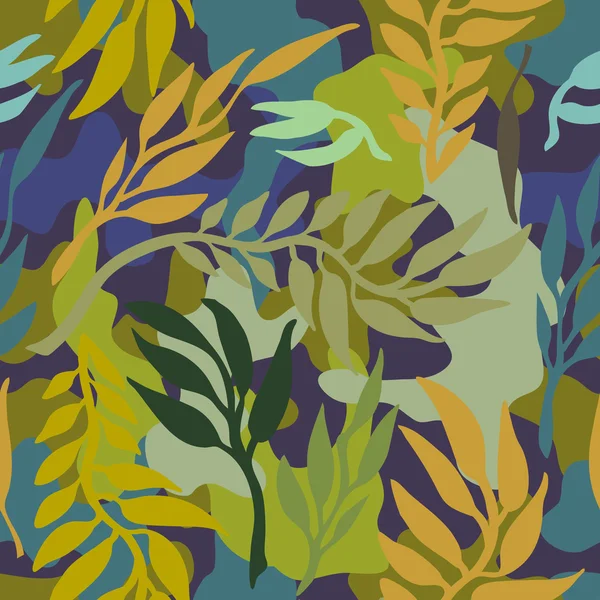 Couleurs d'automne. Modèle vectoriel de camouflage sans couture avec feuilles de saule . — Image vectorielle