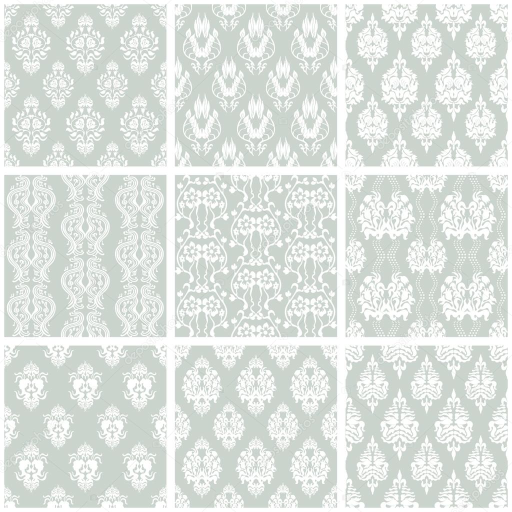 Wallpapers victorian Set of Victorian vintage wallpapers. Seamless