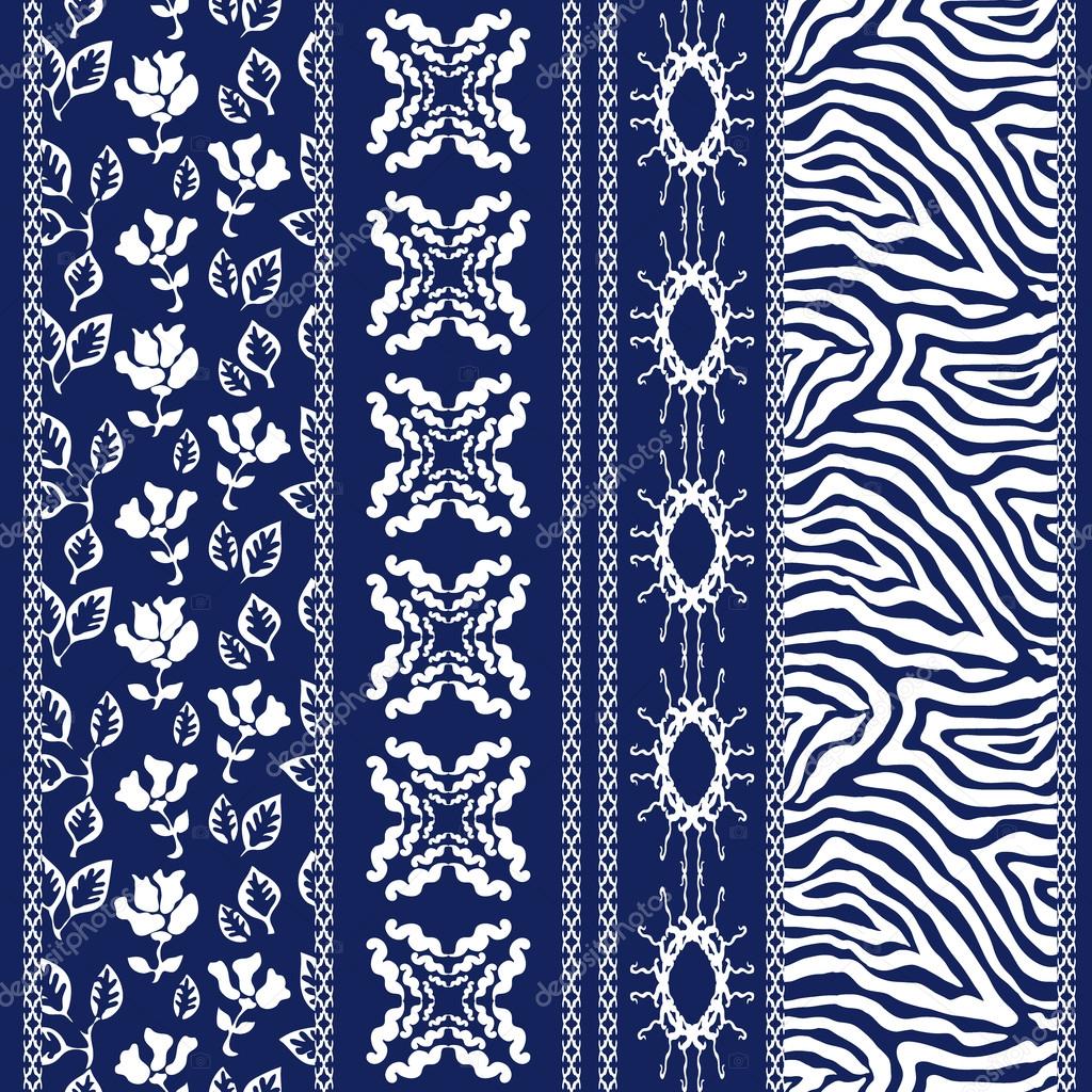 Bohemian seamless pattern. Print with floral motifs. 