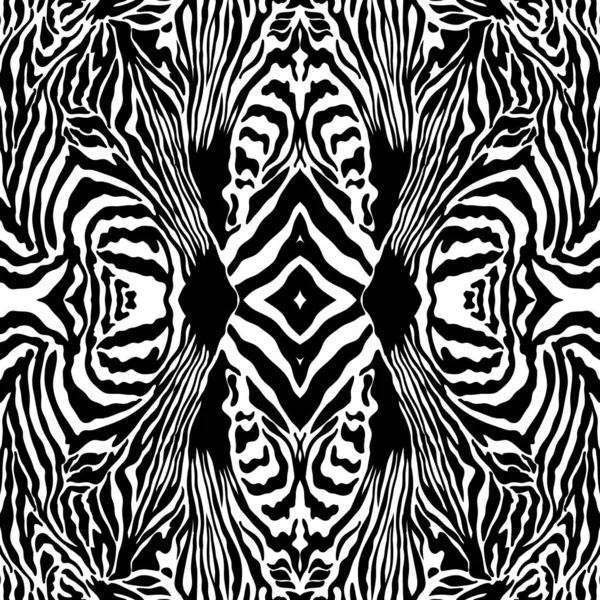 Sömlös tryck med zebra ränder. — Stock vektor