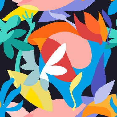 Üst üste binen şekillerle kusursuz desen.