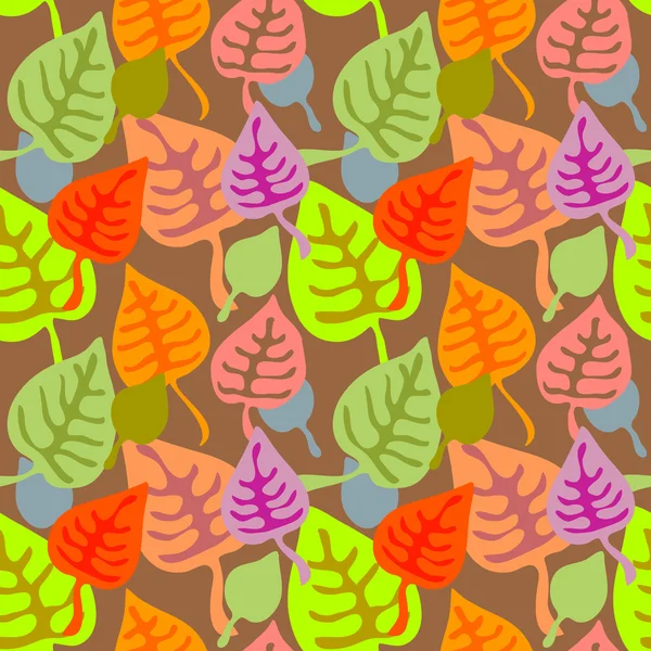 Цветные листья. Абстрактный фон. Бесшовный векторный шаблон . — стоковый вектор