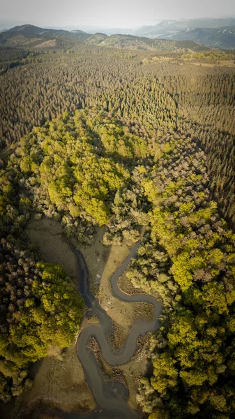 Incrível Primavera Paisagem Aérea Tiro — Fotografia de Stock