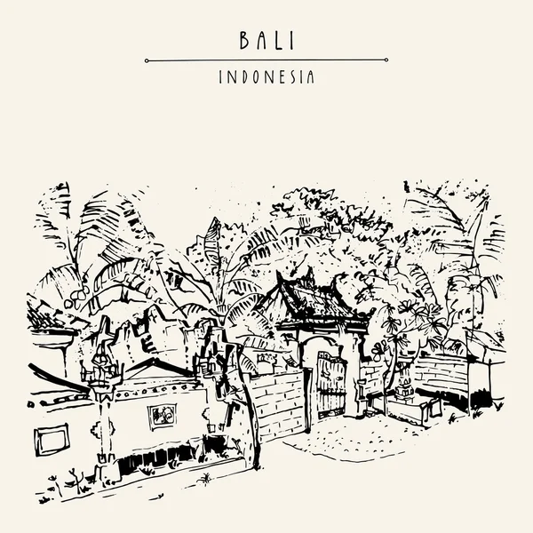 Jalan di Bali, Indonesia - Stok Vektor