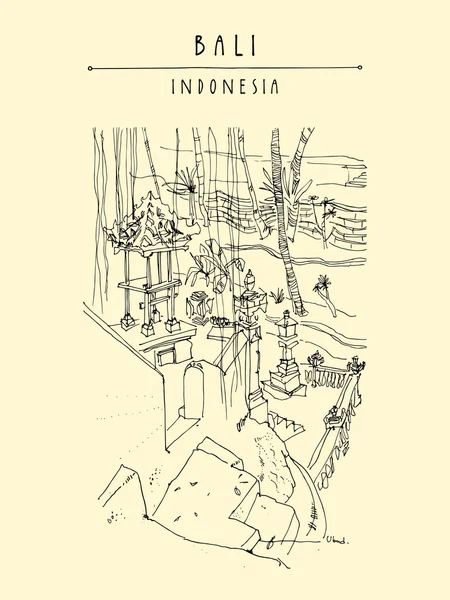 Casa de hóspedes em Ubud — Vetor de Stock