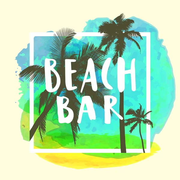 Beach Bar. Lettres à la main — Image vectorielle