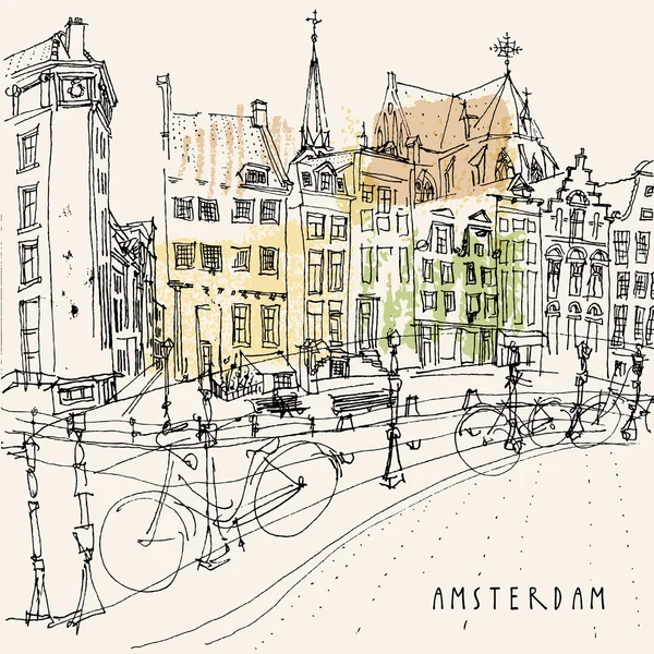 Amsterdam, Holland, Netherlands — Stock Vector