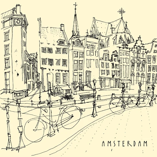 Amsterdam, Holland, Nederländerna — Stock vektor