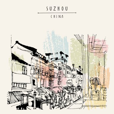 Şangay yakınlarındaki Suzhou Yürüyüş sokak