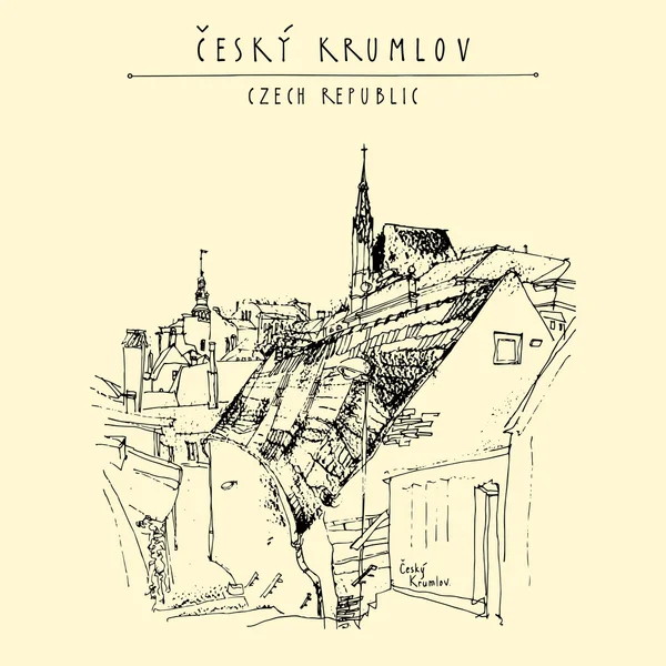 Casas da cidade velha em Cesky Krumlov —  Vetores de Stock