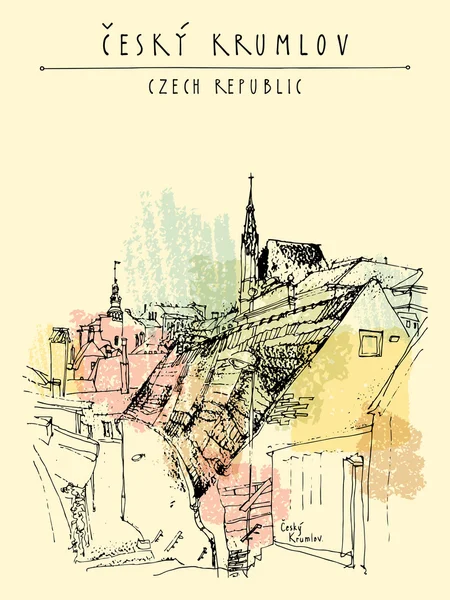 Oude stadshuizen in Cesky Krumlov — Stockvector