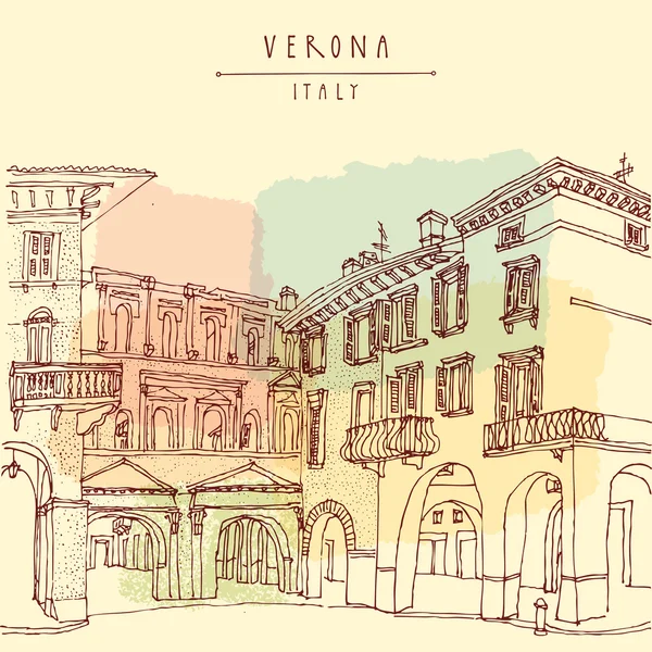 Verona İtalya kartpostal — Stok Vektör