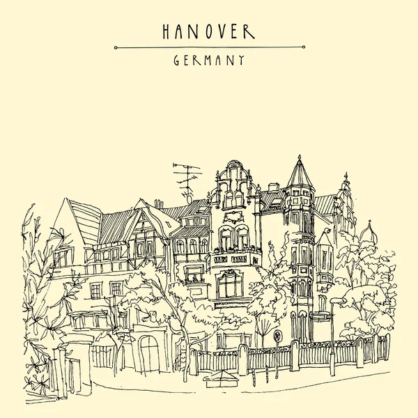 Old town in Hanover, Germany, Europe. — Stock Vector