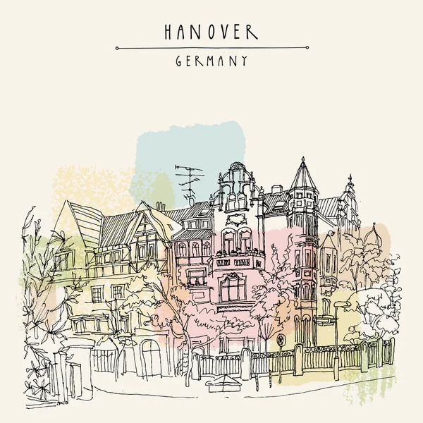 Old town in Hanover, Germany, Europe. — Stock Vector