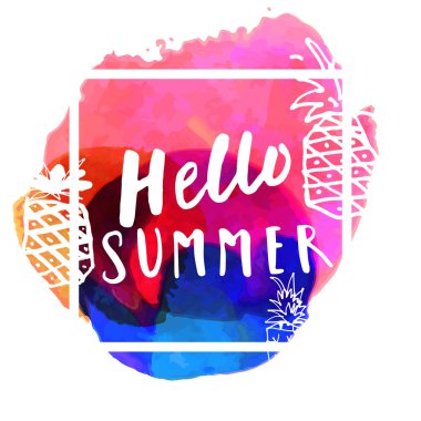 Merhaba Yaz modern kaligrafik kart