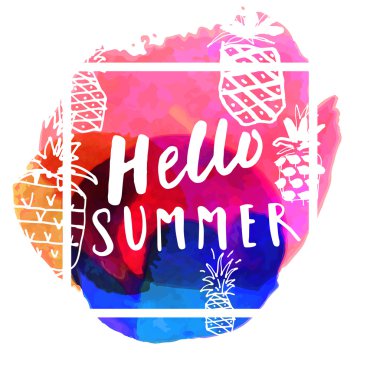 Merhaba Yaz modern kaligrafik kart