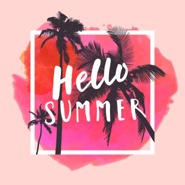 Hello Summer. Modern calligraphic